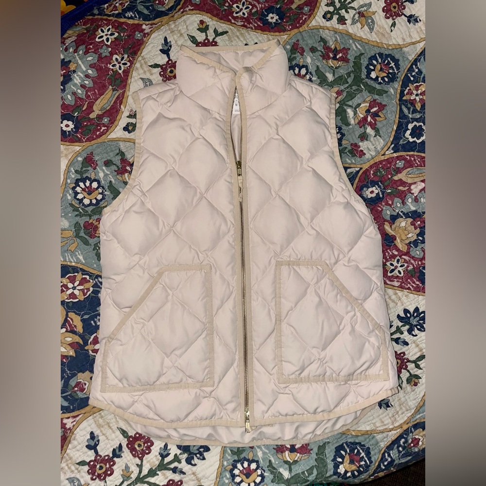 J Crew Full Zip Down Quilted Vest Jacket Womens M